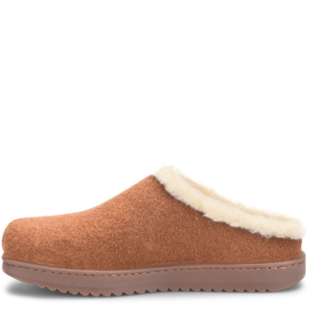 Born Jayce Slip-Ons Cognac Wool Combo Product ID-i2SYjEy2