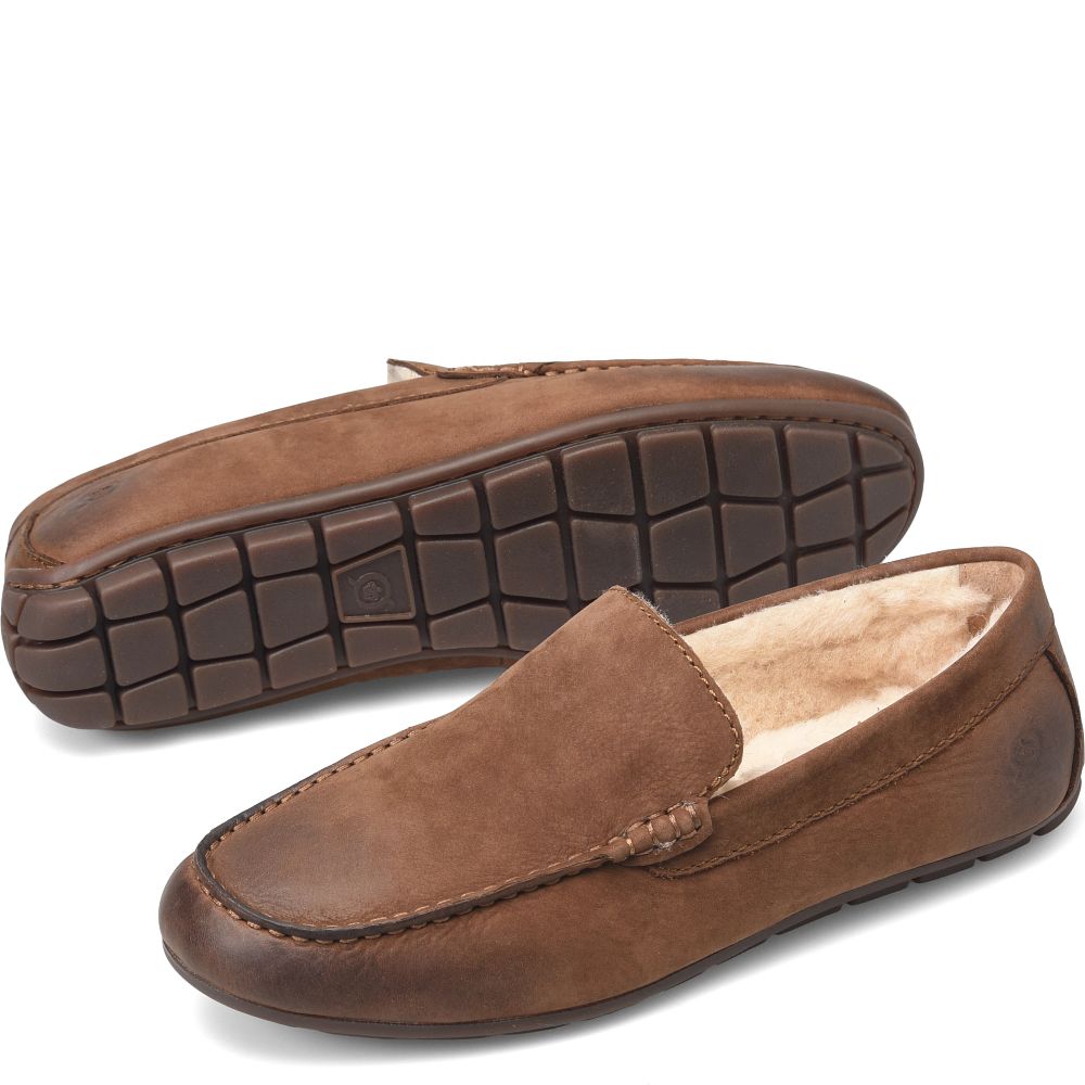 Born Allan Shearling Slippers Carafe Nubuck Product ID-k4pdbnIQ