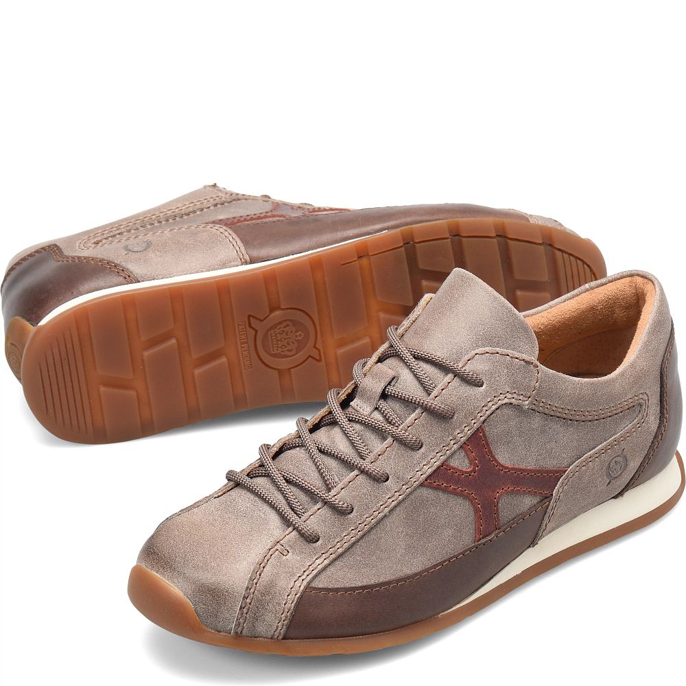 Born Voodoo Too Slip-Ons Taupe Brown Combo Product ID-lraNnHhc [BornShoes-510]