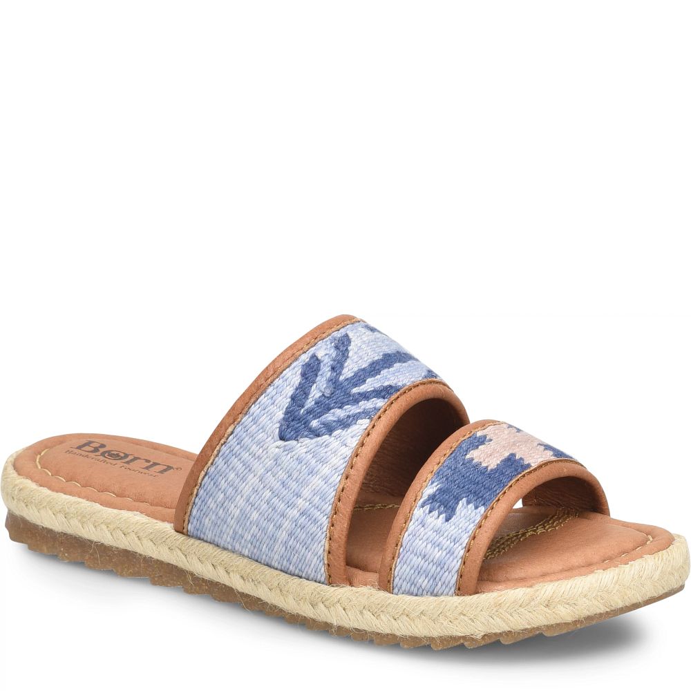 Born Ellie Sandals Blue Fabric Product ID-nCuO1nng