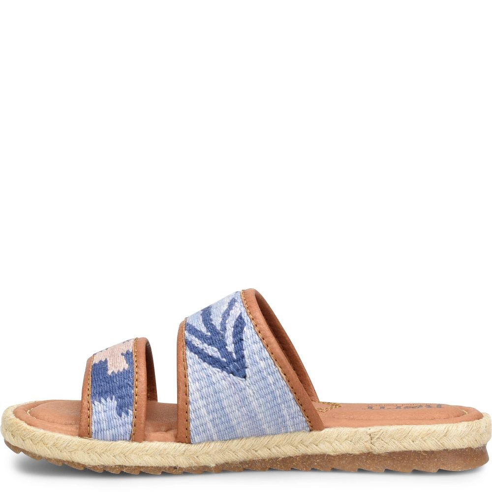 Born Ellie Sandals Blue Fabric Product ID-nCuO1nng