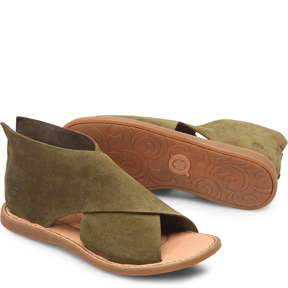 Born Iwa Sandals Army Green Suede Product ID-ogjDXtkM