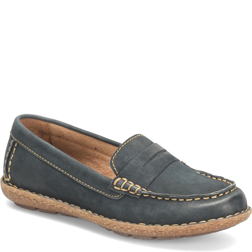 Born Nerina Slip-Ons Navy Sailor Nubuck Product ID-vnZXmEXm