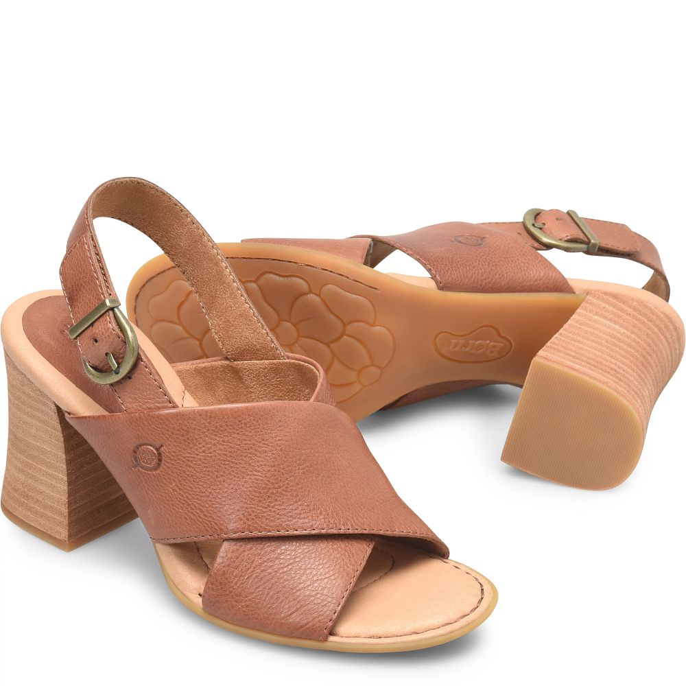 Born Tessa Sandals Brown Luggage Product ID-zRFBqbjf