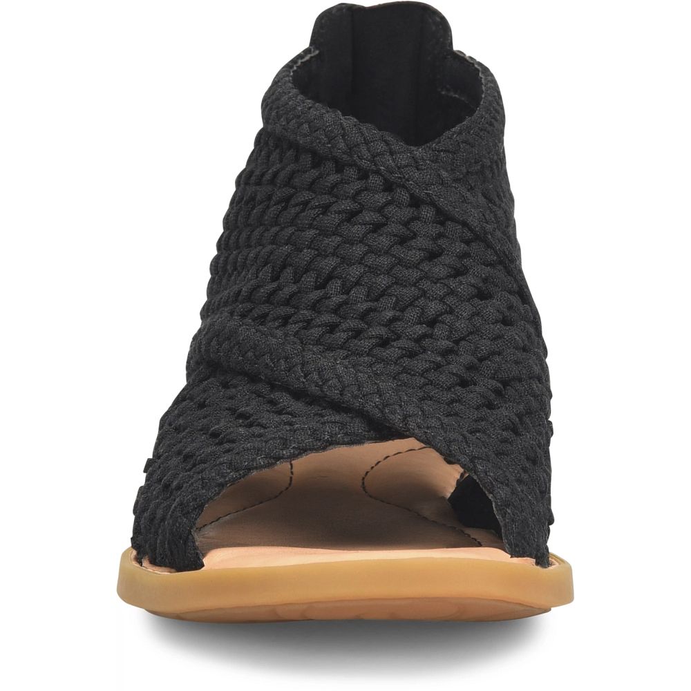 Born Iwa Mac Sandals Black Knit Fabric Product ID-zhEXMqZ6