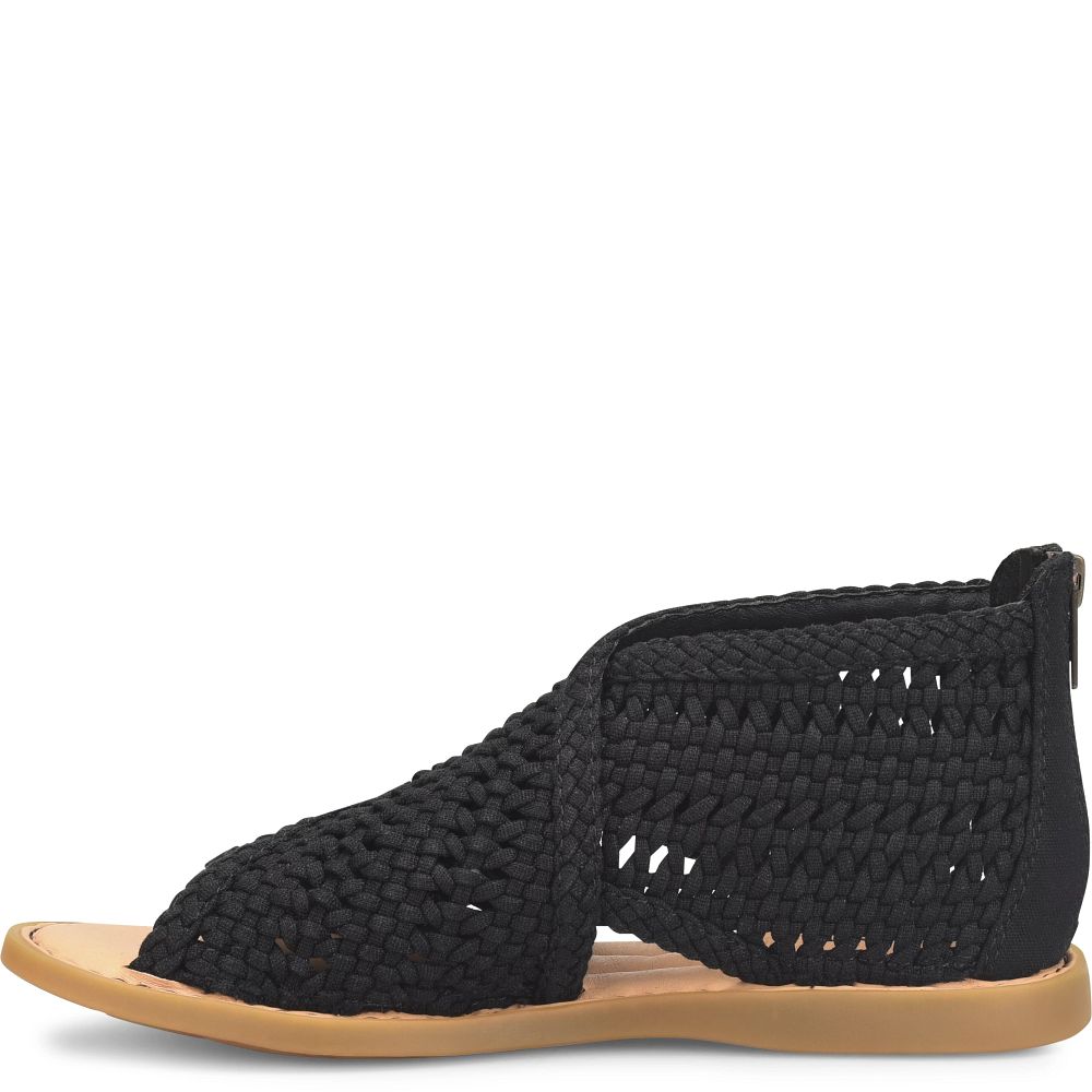 Born Iwa Mac Sandals Black Knit Fabric Product ID-zhEXMqZ6